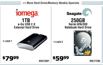 Sales ad for hard drives